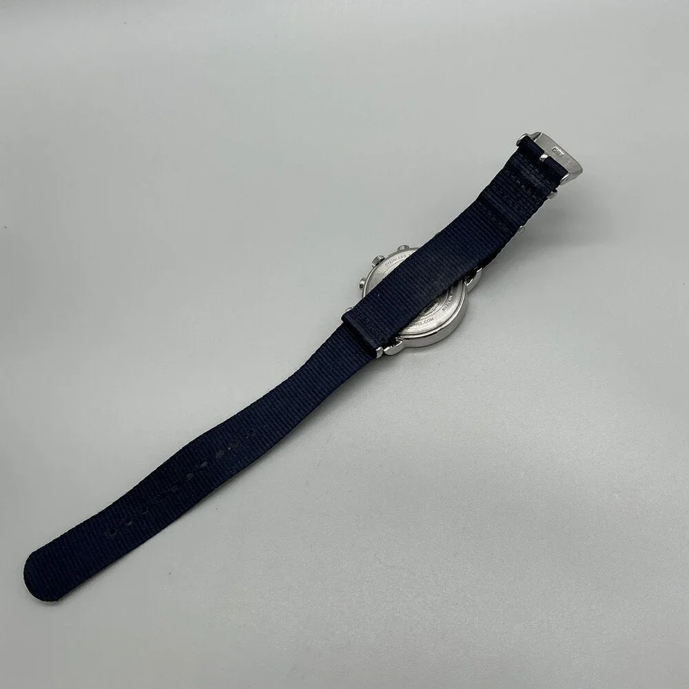 Timex Indiglo Chronograph Mens Watch 40mm Blue Dial Blue Date New Battery